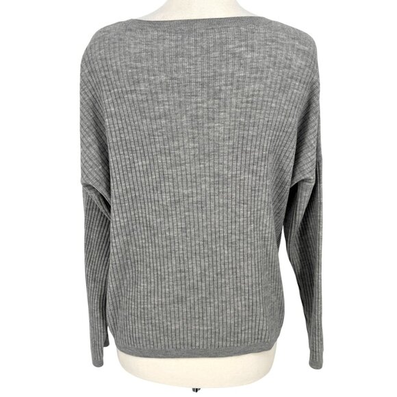 Eileen Fisher Gray Ribbed Wool Blend Sweater Size Medium - Picture 7 of 11